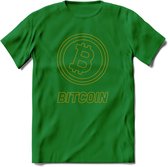 Bitcoin Chip - Crypto T-Shirt Kleding Cadeau | Dames / Heren / Unisex | Bitcoin / Ethereum shirt | Grappig Verjaardag kado | BTC Tshirt Met Print | - Donker Groen - XXL
