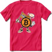 BTC Mascot - Crypto T-Shirt Kleding Cadeau | Dames / Heren / Unisex | Bitcoin / Ethereum shirt | Grappig Verjaardag kado | BTC Tshirt Met Print | - Roze - S