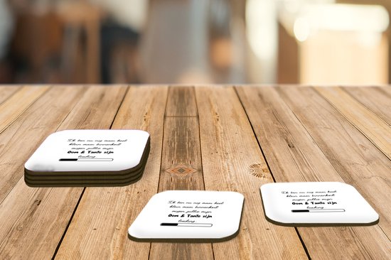 Sous-verres de Verre - Annonce de Grossesse - Bébé en route - Oncle et Tante - 10x10 cm - 6 pièces