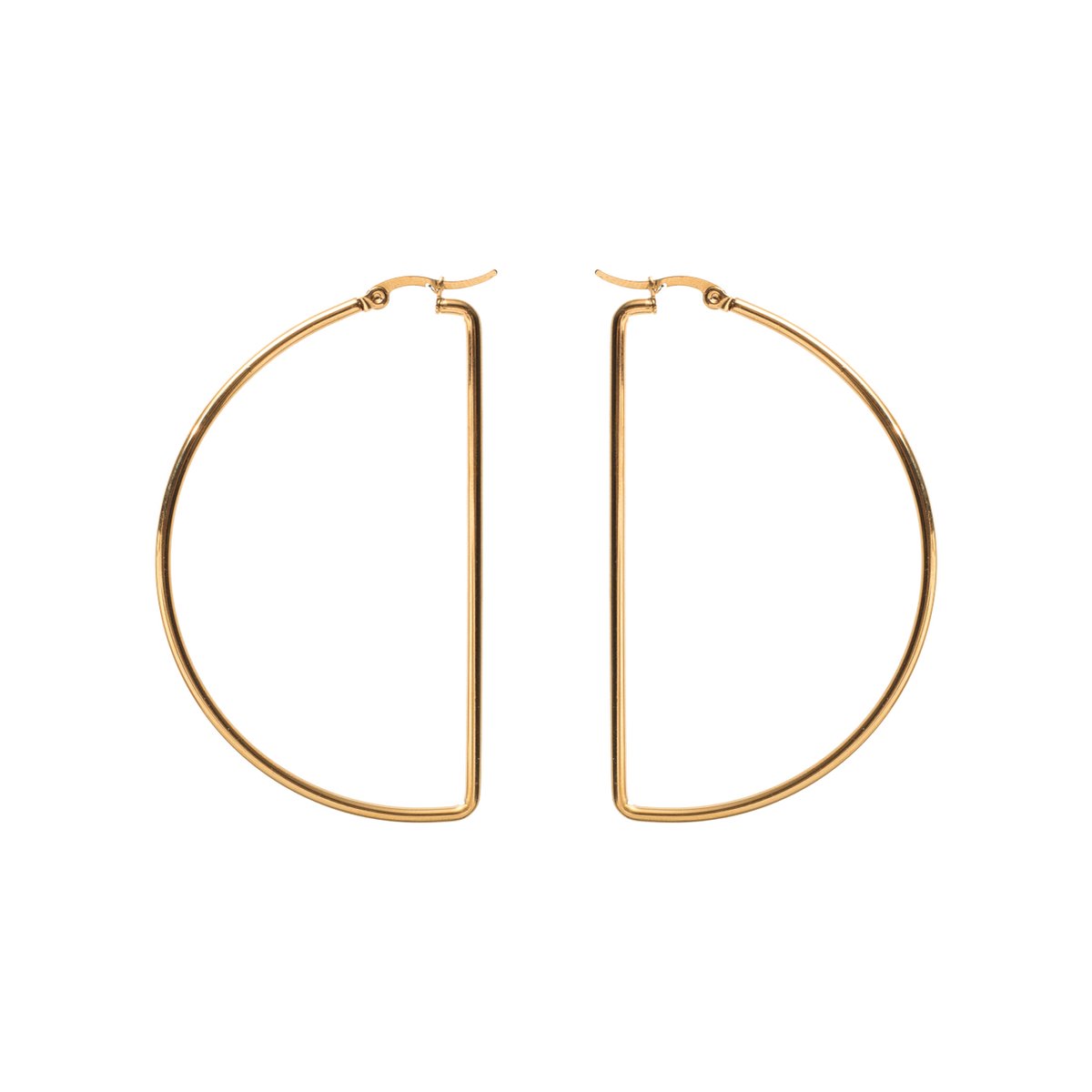 HÕBE – MediaLuna Oorbellen– 18 Karaat Goud Verguld Stainless Steel – Stainless Steel – Oorbellen– Handgemaakte Sieraad – Accessories – Dames Oorbellen– Oorhangers – Hoop
