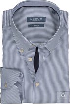Ledub modern fit overhemd - donkerblauw met wit gestreept (contrast) - Strijkvrij - Boordmaat: 43
