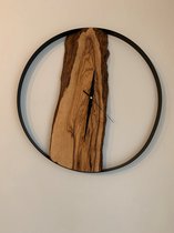 Hazal Wood - Klok - Wanddecoratie - Olijfboomhout - 50 cm diameter
