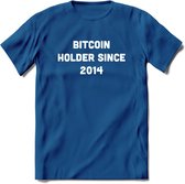 BTC Holder Since 2014- Crypto T-Shirt Kleding Cadeau | Dames / Heren / Unisex | Bitcoin / Ethereum shirt | Grappig Verjaardag kado | BTC Tshirt Met Print | - Donker Blauw - 3XL