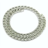 ICYBOY 18K Diamanten Cuban Heren Ketting Verguld Zilver [SILVER-PLATED] [ICED OUT] [20 - 50CM] - Chunky Miami Chain Necklace Diamond Link
