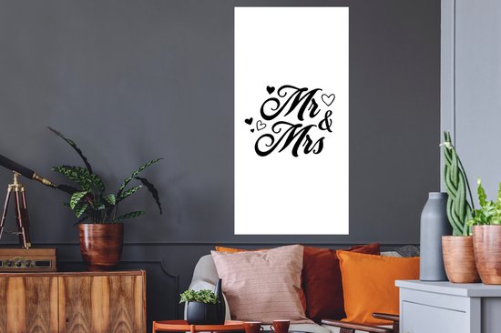 Muurstickers - Sticker Folie - Spreuken - 'Mr & Mrs' - Hart - Quotes - 60x120 cm - Plakfolie - Muurstickers Kinderkamer - Zelfklevend Behang - Zelfklevend behangpapier - Stickerfolie