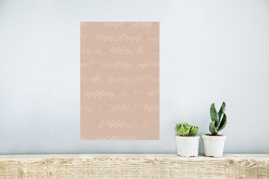 Motif de Luxe de diamants en or rose sur fond rose 20x30 cm - petit