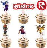 Taart Decoratie - Roblox - Cupcake Toppers - Set - 6 stuks