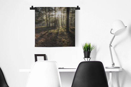 Tapisserie - Tapisserie - Forêt - Soleil - Brouillard - 60x60 cm - Tapisserie