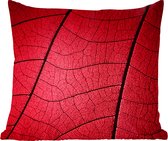 Sierkussens - Kussentjes Woonkamer - 40x40 cm - Rood blad met veel nerven