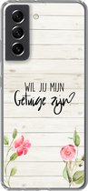 Geschikt voor Samsung Galaxy S21 FE hoesje - Huwelijk - 'Wil jij mijn getuige zijn?' - Quotes - Spreuken - Siliconen Telefoonhoesje
