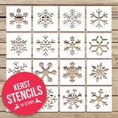 Sneeuwvlok Stencils voor creatievelingen | Kerst | 16 stuks | 20x18cm | PET plastic | Herbuikbaar | Eenvoudig schoon te maken