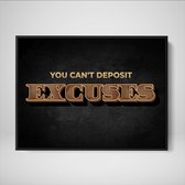 DEVICI Ingelijste Motiverende Wanddecoratie - Muurdecoratie - You Can't Deposit Excuses - Ingelijste Canvas Wall Art Ingelijste Wanddecoratie Kantoor Ingelijste Kunstposters & Kunstprints