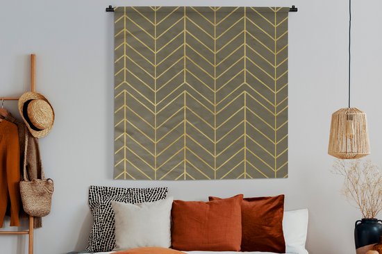 Tapisserie - Tapisserie - Motifs - Luxe - Vert - Jaune - 150x150 cm - Tapisserie