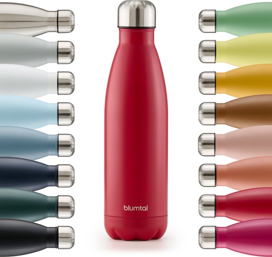 Blumtal Thermosfles - Met dubbele wand - Thermosbeker Koffie, Thee en Koele dranken - Travel Mug - 350ml - Rood