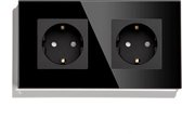 Trex® Wandcontactdoos - Dubbel - Voor Binnen en Buiten - Waterdicht - Stopcontact - Zwart
