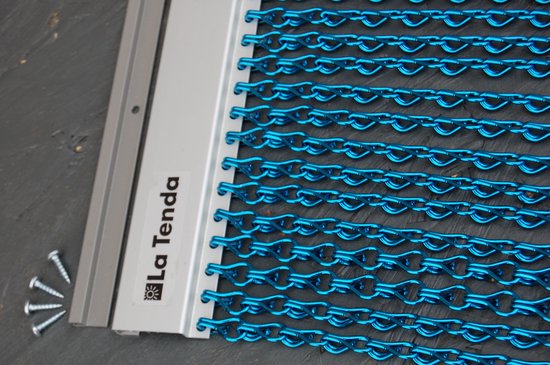 La Tenda Deurgordijn Kettinggordijn Alusax 4 100x230cm blauw — afbeelding 3