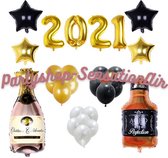 Nieuwjaarsfeest - Ballonnenset- Ballondecoratie - Champagne Folieballon - 28 delig - Gelukkig Nieuwjaar - Feest Versiering - Helium Ballonnen - Slingers