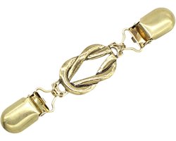Fako Bijoux® - Vestsluiting - Vestclip - Sjaalspeld - Vestklem - Knoop - Goudkleurig