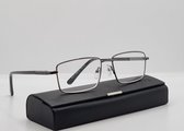 Leesbril heren +1,0 / bril op sterkte / universele bril met sterkte met brillenkoker en microvezeldoekjes Boshi B7111 C3 Lunettes / Monture en metal / Aland optiek