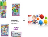 Happy Trendz® - Pop Tubes  Pakket  8 Stuks - Cadeau Verpakking + Dimple Baby Puzzle Board   / Uitdeel Pakket - Super Tip Kerst -  onder de Boom - Cadeau - Super leuk