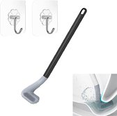 Wizo Siliconen wc borstel - Siliconen Toiletborstel - WC Borstel met Houder - Wc Borstel Siliconen - Optimale Hygiëne - Zwart