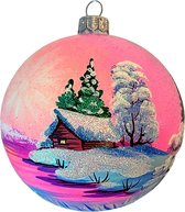 Fairy Glass - Zonsondergang - Handbeschilderde Kerstbal - Mond geblazen glas - 10cm