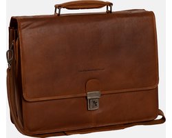 Chesterfield Shay Business - Leren Aktetas - Leren Laptoptas 15,6" - Schoudertas - Cognac