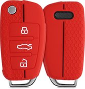 kwmobile autosleutel hoesje voor Audi 3-knops autosleutel - Autosleutel behuizing in rood / zwart