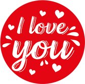 60x Bierviltjes I love you met hartjes - Valentijn / Bruiloft / Huwelijk / Romantisch - glazenonderleggers / onderzetters