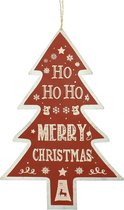 Wooden sign 'Snow' XL 14.5x10.8cm, Red Color ( 12 pcs )