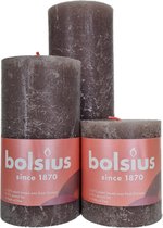 Bolsius Kaarsen - Rustieke Stompkaarsen Set - Taupe | Voordeelset