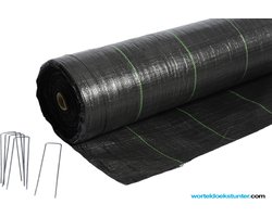 Worteldoek 4,20 breed x 10 meter lang + 50 stuks gratis gronddoekpennen totaal 42 M2 Maatwerk worteldoek