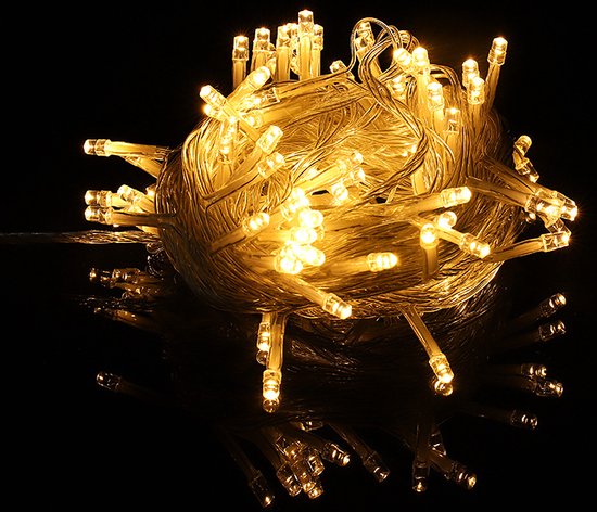 Kerstverlichting 10 meter 100 lampjes - LED slinger - Lichtsnoer - 8  verschillende... | bol.com