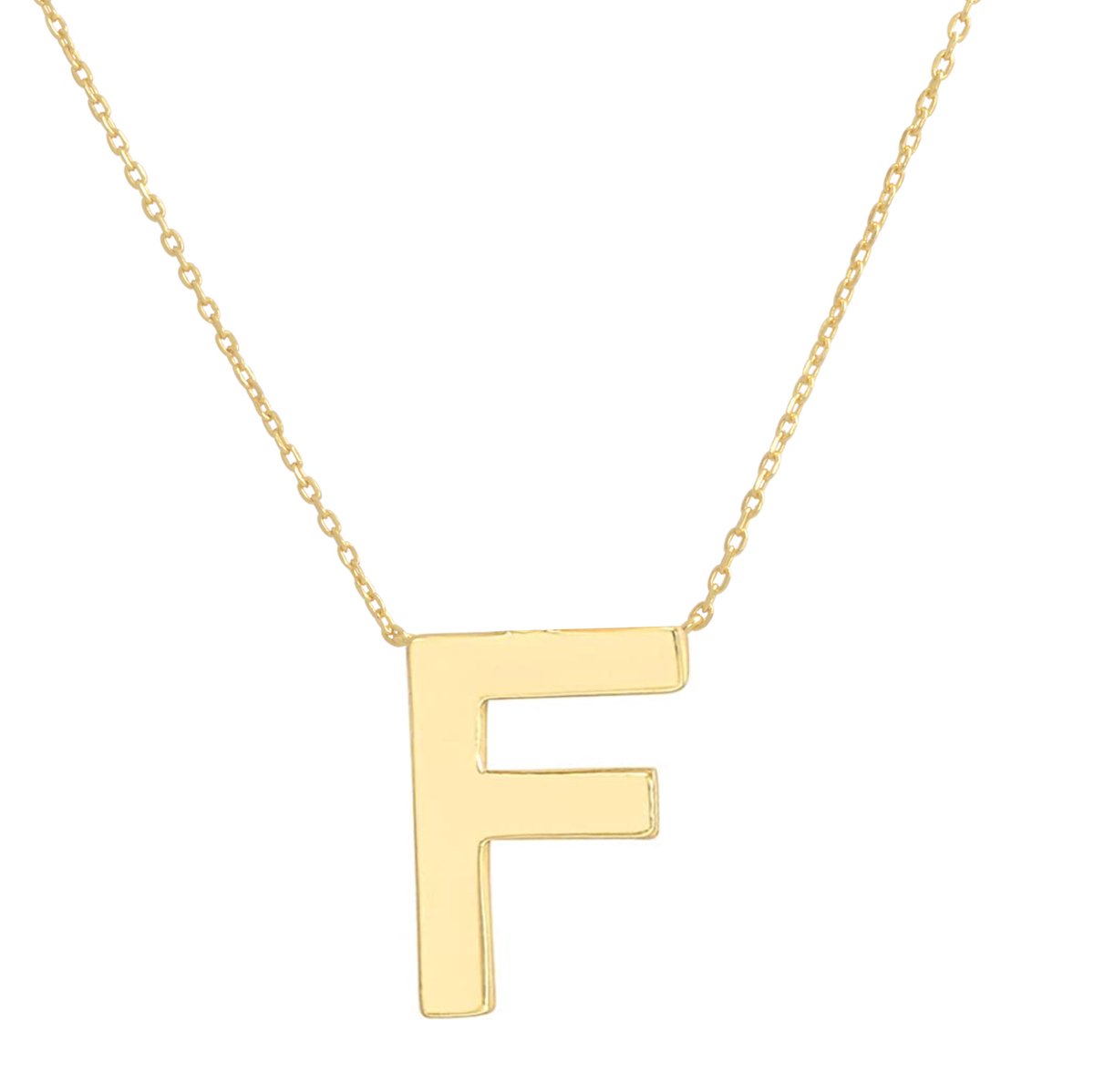 Fate Jewellery FJ4105 - Letter F - 925 zilver - goud verguld - 45cm +5cm