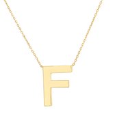 Fate Jewellery FJ4105 - Letter F - 925 zilver - goud verguld - 45cm +5cm