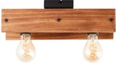 BRILLIANT Plafondlamp Calandra 2-lichts hout-metaal zwart