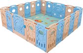 Baby Kinderbox -Baby Speelbox -Babybox- Boxen-Speelpen - Ballenbak - Grondbox - Kruipbox - voor Peuter en kind - Afscherming - met zuignappen - 180x 210cm - 22 hekjes - 1 poort met slot - 1 s