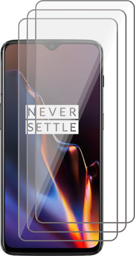 NEW'C 3 Stuks, Screenprotector voor One Plus 6T, One Plus 7, Gehard Glass Schermbeschermer Film 0.33 mm ultra transparant, ultra resistent