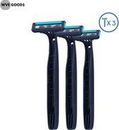 WVE® Scheermesjes - Wegwerpmesjes - 3 stuks - Ontharen - Scheren - Reisaccessoires - Razor Scheermes - Oksels Benen - Mannen - Lichaam