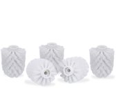 toiletborstelkop - set van 5 - 9,5 mm schroefdraad - diameter 8 cm - wit