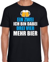 Apres ski t-shirt Ein Zwei Drei Bier zwart  heren - Wintersport shirt - Foute apres ski outfit/ kleding/ verkleedkleding 2XL