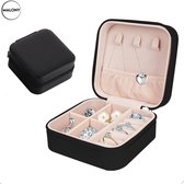 Beautious® Luxe Sieradendoos – Sieradenhouder – Juwelendoos – Organizer – Compact - Ring/Oorbellen/ Ketting/Horloge - Zwart