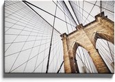 Walljar - Brooklyn Bridge Up Close - Muurdecoratie - Canvas schilderij