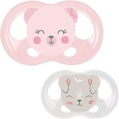 TIGEX 2 Soothers Soft Touch Silicone Maat 0-6 m Kat Doe Meisje