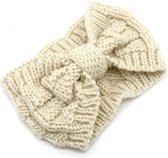 Dielay - Warme Gebreide Hoofdband - Oorwarmers - Beige
