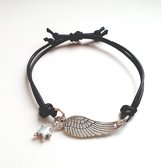 Armband met engel vleugel en ster - Kerstcadeau  - Armband Wing - dames armband met vleugel - ster bedel - geluk - geloof -Armband dames – Hart armband - Cadeau voor Vrouw - Moeder