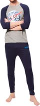 Nasa heren pyjama blauw - grijs - blauw - Maat S