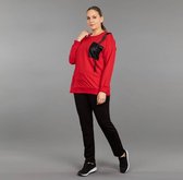 Toppies 2021 Casual Gebreide Tweedelige Set Vrouwen Trainingspakken Trui En Broek Vrouwelijke Outfits - Rood - L