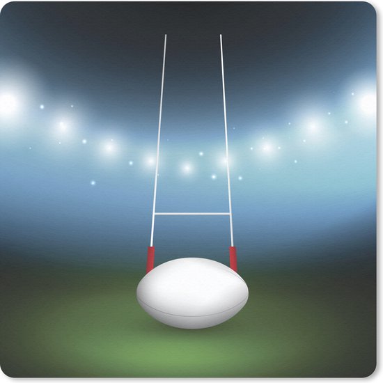 een rugbybal in het stadion