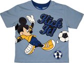 Disney Mickey Mouse Jongens T-shirt Blauw - Voetballen - Maat 128